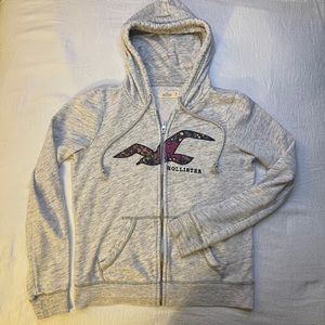 Hollister Zip Up Sweater/Hoodie Girls Size Medium